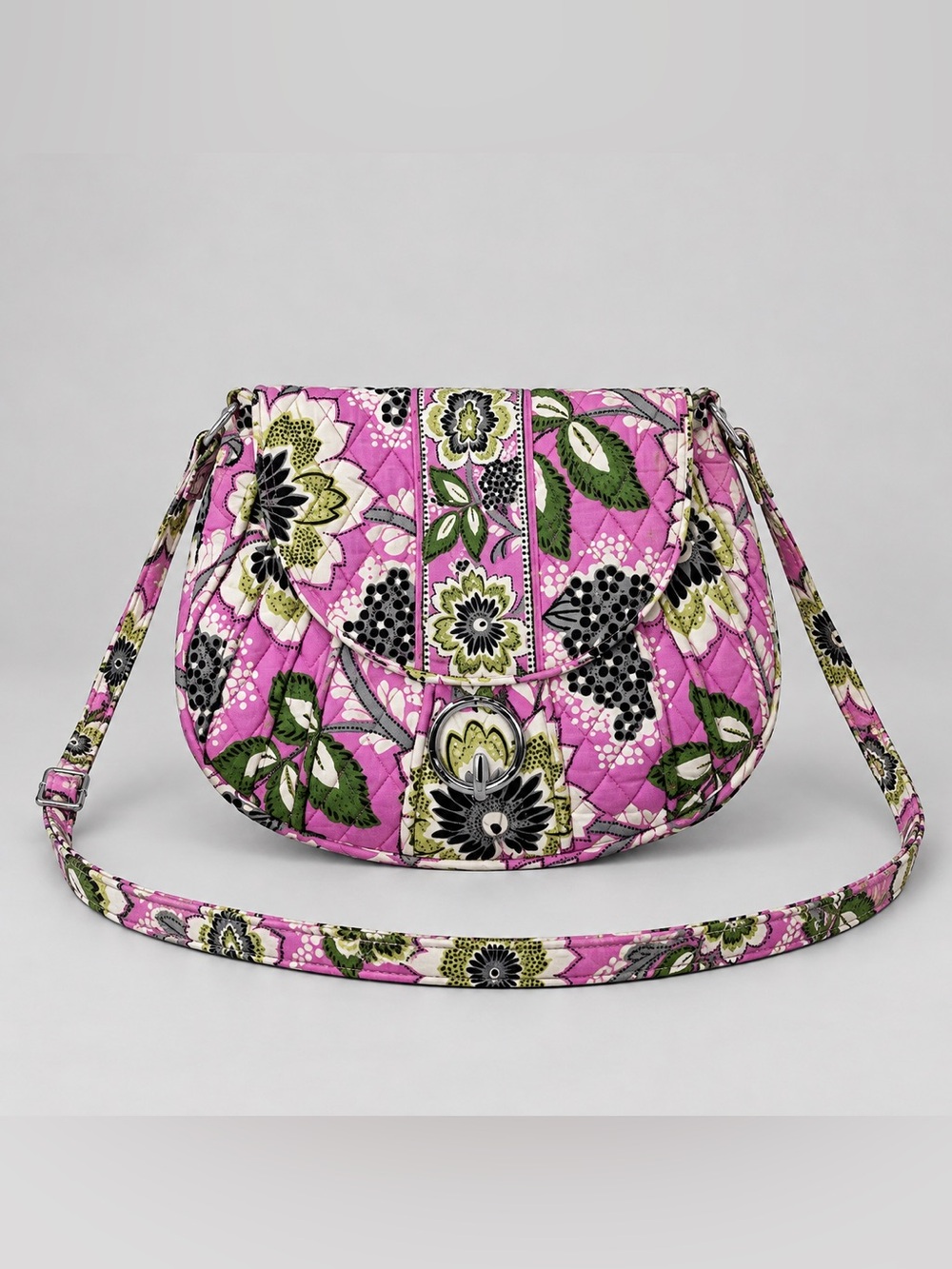 Vera Bradley Priscilla Pink Saddle Up Crossbody Bag Bohemian Quilted Retired